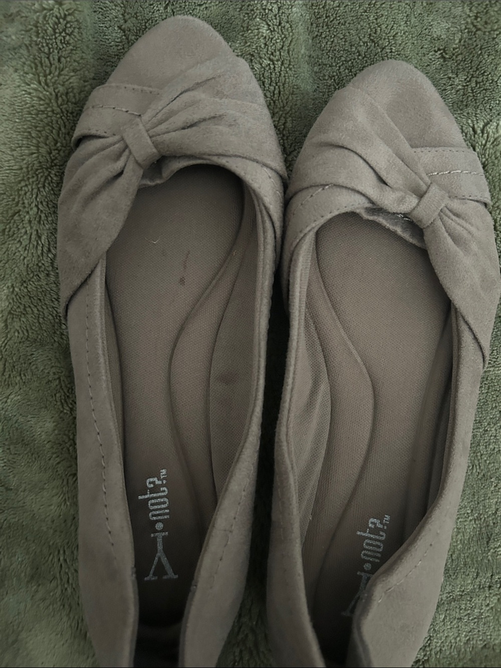 Gray Knot-Accent Women's Ballet Flats